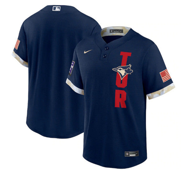 Custom Toronto Blue Jays navy All-Star jersey