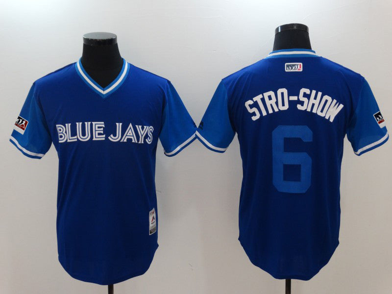 Marcus Stroman Stro-Show Majestic Toronto Blue Jays royal jersey