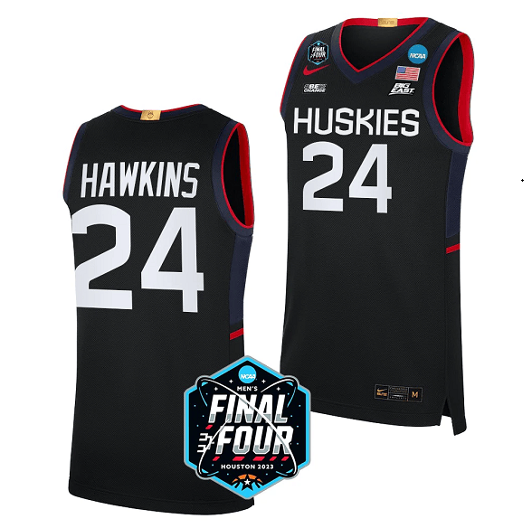Jordan Hawkins UConn Huskies black jersey