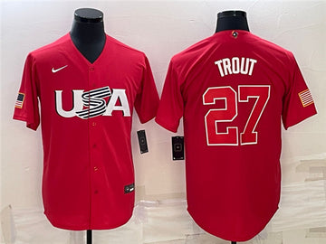 USA Mike Trout USA Baseball red Classic jersey