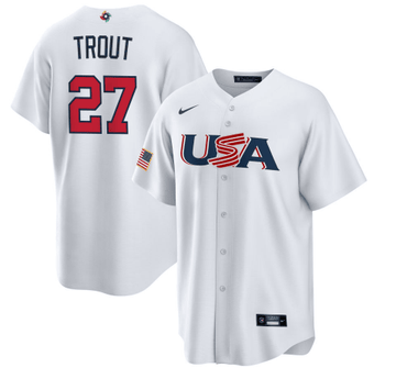 USA Mike Trout USA Baseball white Classic jersey
