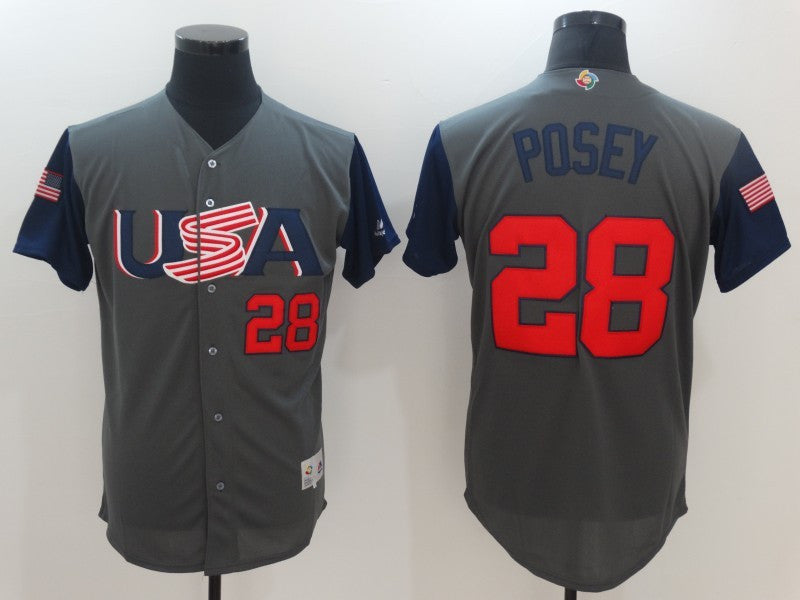 USA Buster Posey USA Baseball gray Classic jersey