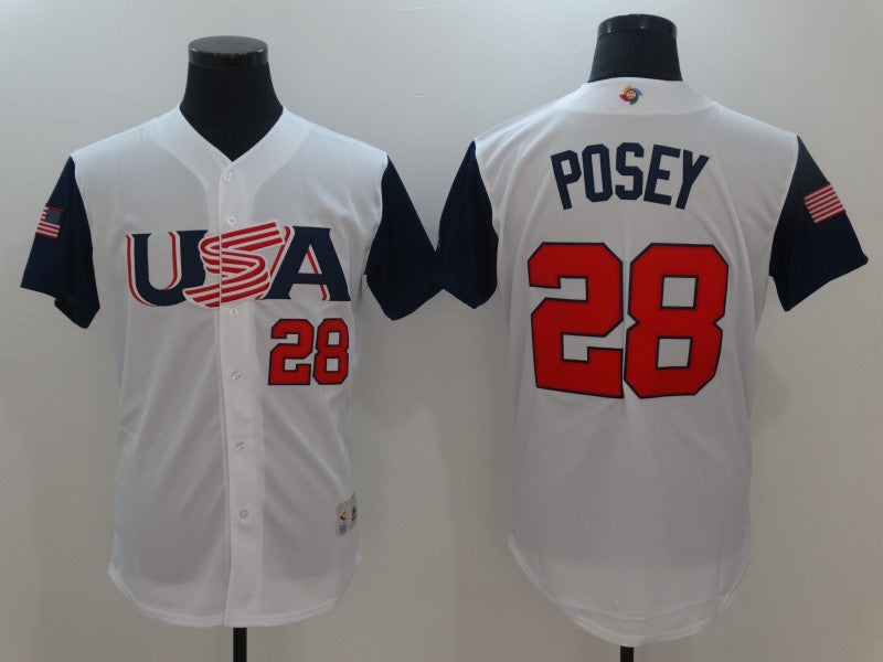 USA Buster Posey USA Baseball white Classic jersey