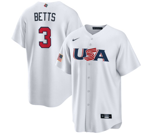 USA Mookie Betts USA Baseball white Classic jersey