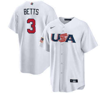 USA Mookie Betts USA Baseball white Classic jersey