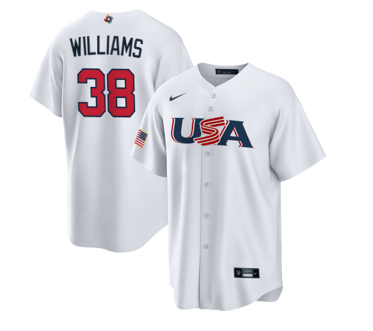 USA Devin Williams USA Baseball white Classic jersey