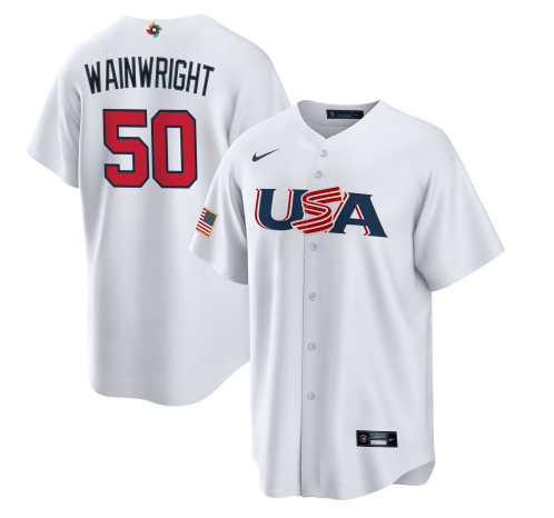 USA Adam Wainwright USA Baseball white Classic jersey