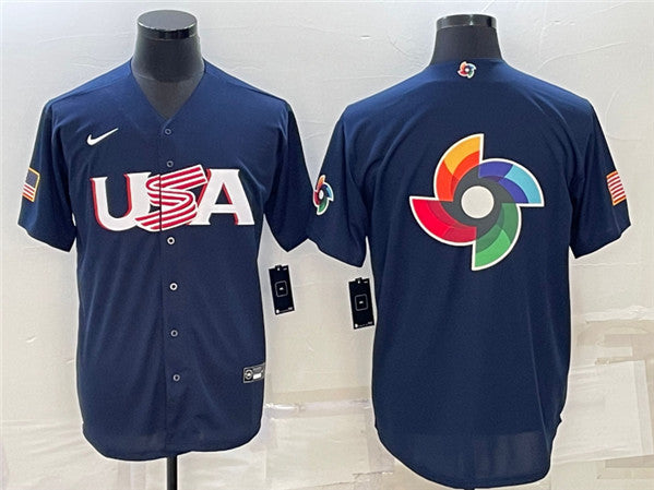 USA Blank USA Baseball navy Classic jersey