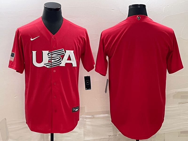 USA Blank USA Baseball red Classic jersey