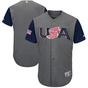 USA Majestic USA Baseball gray Classic jersey