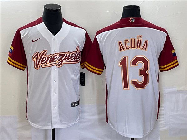 Venezuela Venezuela Acuna Jr Venezuela Baseball white Classic jersey
