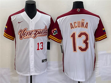 Venezuela Venezuela Acuna Jr Venezuela Baseball white Classic jersey