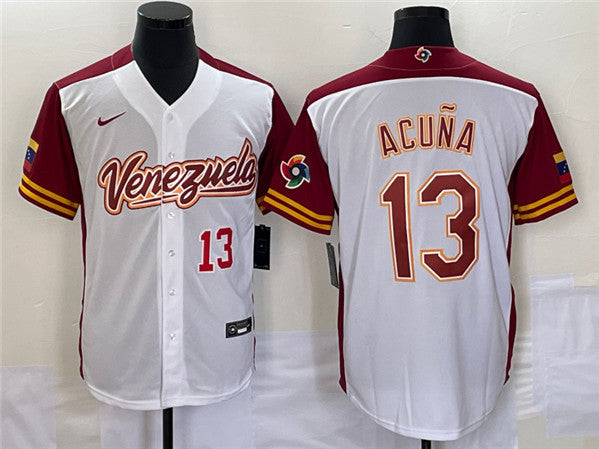 Venezuela Venezuela Acuna Jr Venezuela Baseball white Classic jersey