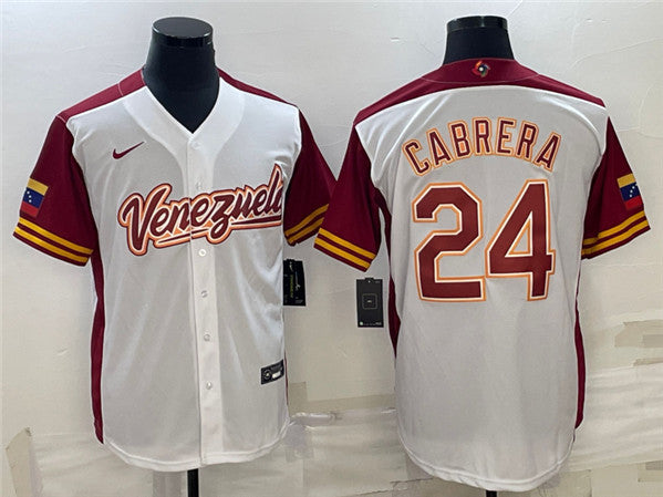 Venezuela Miguel Cabrera Venezuela Baseball white Classic jersey