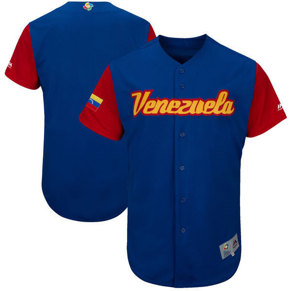 Venezuela Majestic Venezuela Baseball royal Authentic jersey