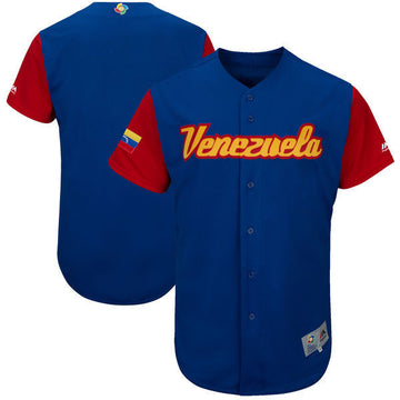 Venezuela Majestic Venezuela Baseball royal Classic jersey