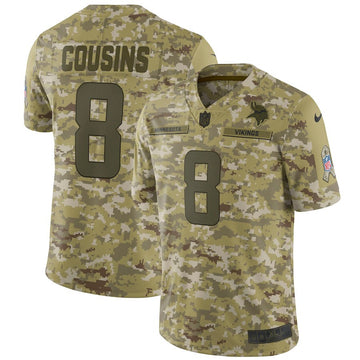 Kirk Cousins Minnesota Vikings camo Salute To Service jersey