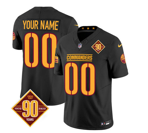 Custom Washington Commanders black Vapor jersey
