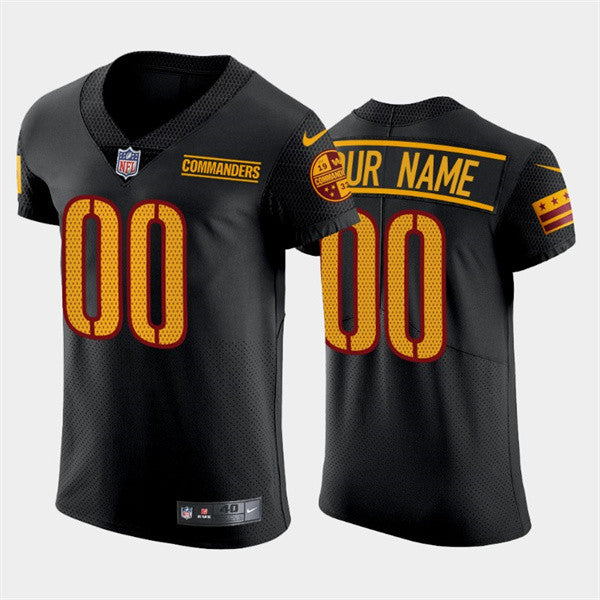 Custom Washington Commanders black Elite jersey