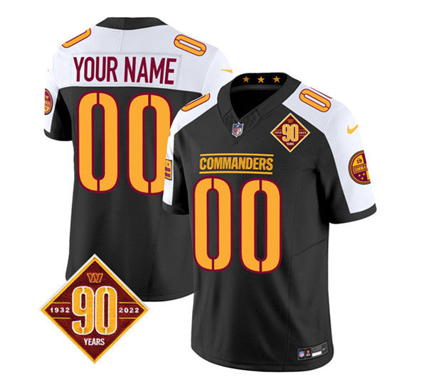 Custom Washington Commanders black Vapor jersey
