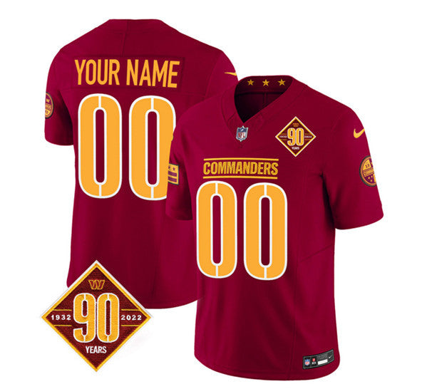 Custom Washington Commanders burgundy Vapor jersey
