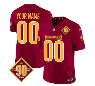 Custom Washington Commanders burgundy Vapor jersey