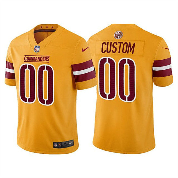 Custom Washington Commanders gold Vapor jersey