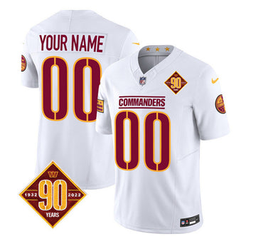 Custom Washington Commanders white Vapor jersey