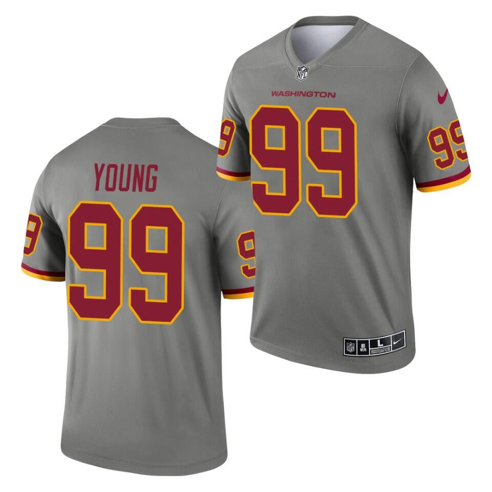 Washington Chase Young Washington Commanders gray Inverted Legend jersey