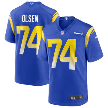 Merlin Olsen Los Angeles Rams royal Game jersey