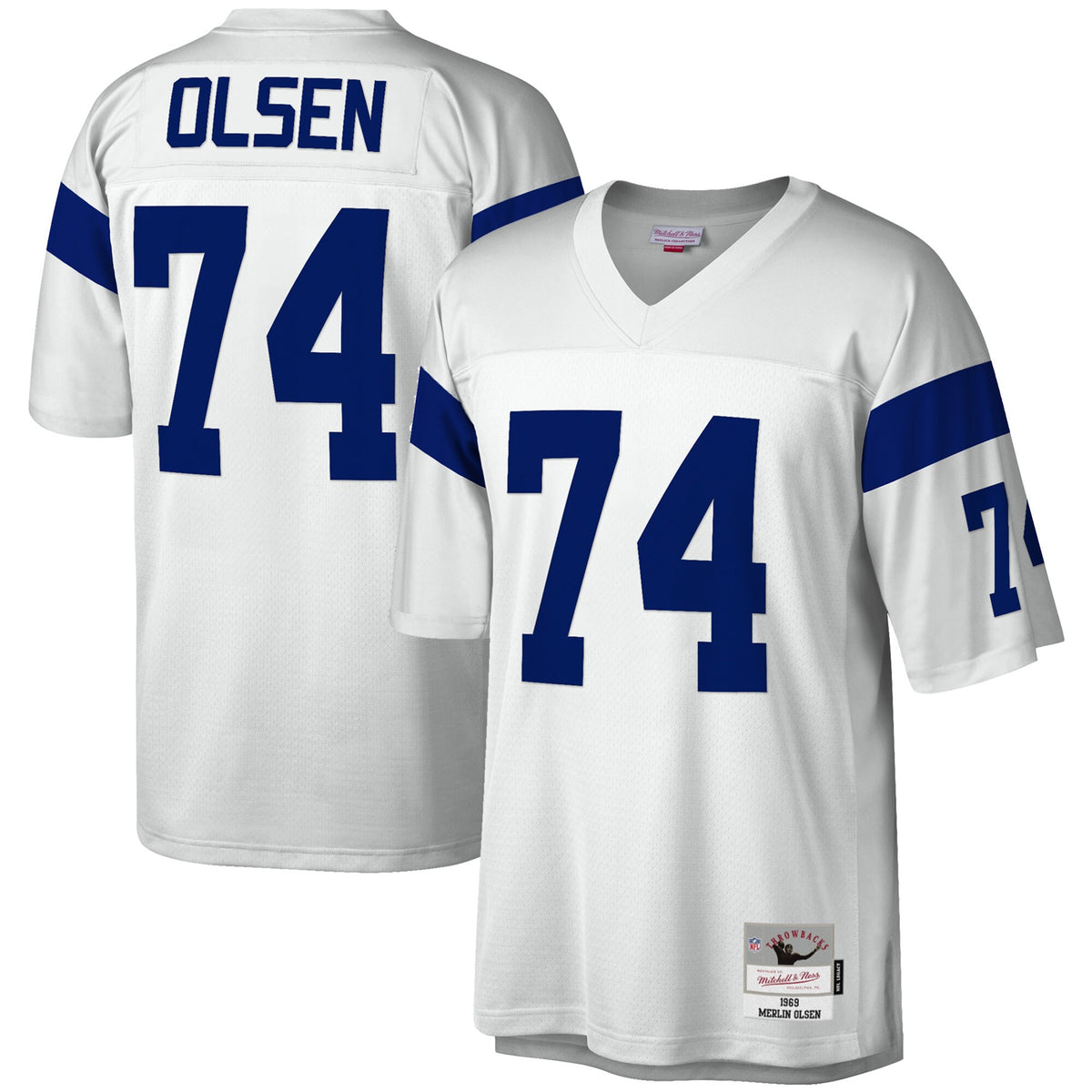 Merlin Olsen Los Angeles Rams white jersey