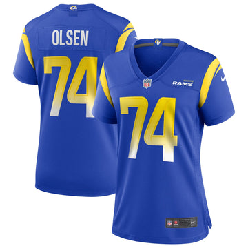 Merlin Olsen Los Angeles Rams royal Game jersey