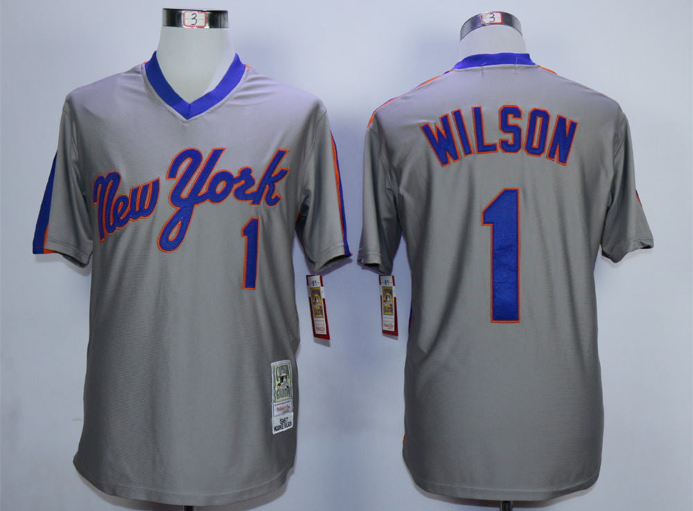 Mookie Wilson New York Mets grey Throwback jersey