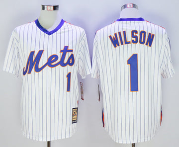 Mookie Wilson New York Mets white Cooperstown jersey
