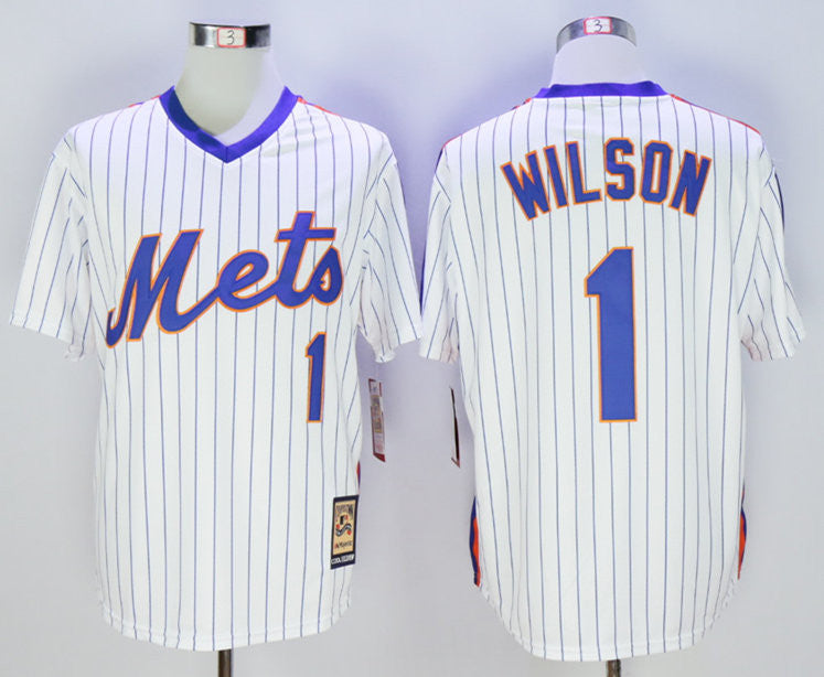 Mookie Wilson New York Mets white Cooperstown jersey