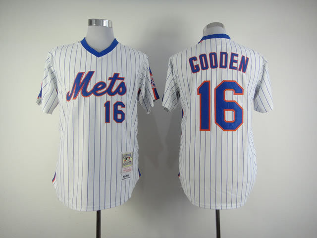 Gooden White New York Mets blue jersey