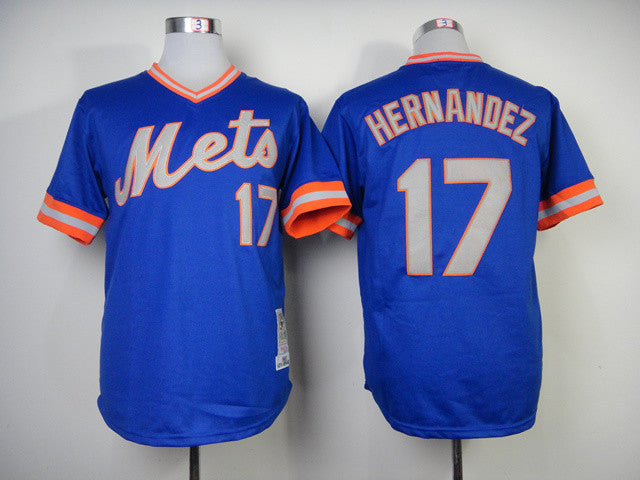 Hernandez New York Mets blue Throwback jersey