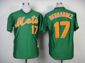 Hernandez New York Mets green Throwback jersey