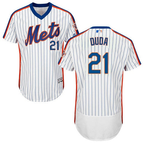 Lucas Duda New York Mets white Cooperstown jersey