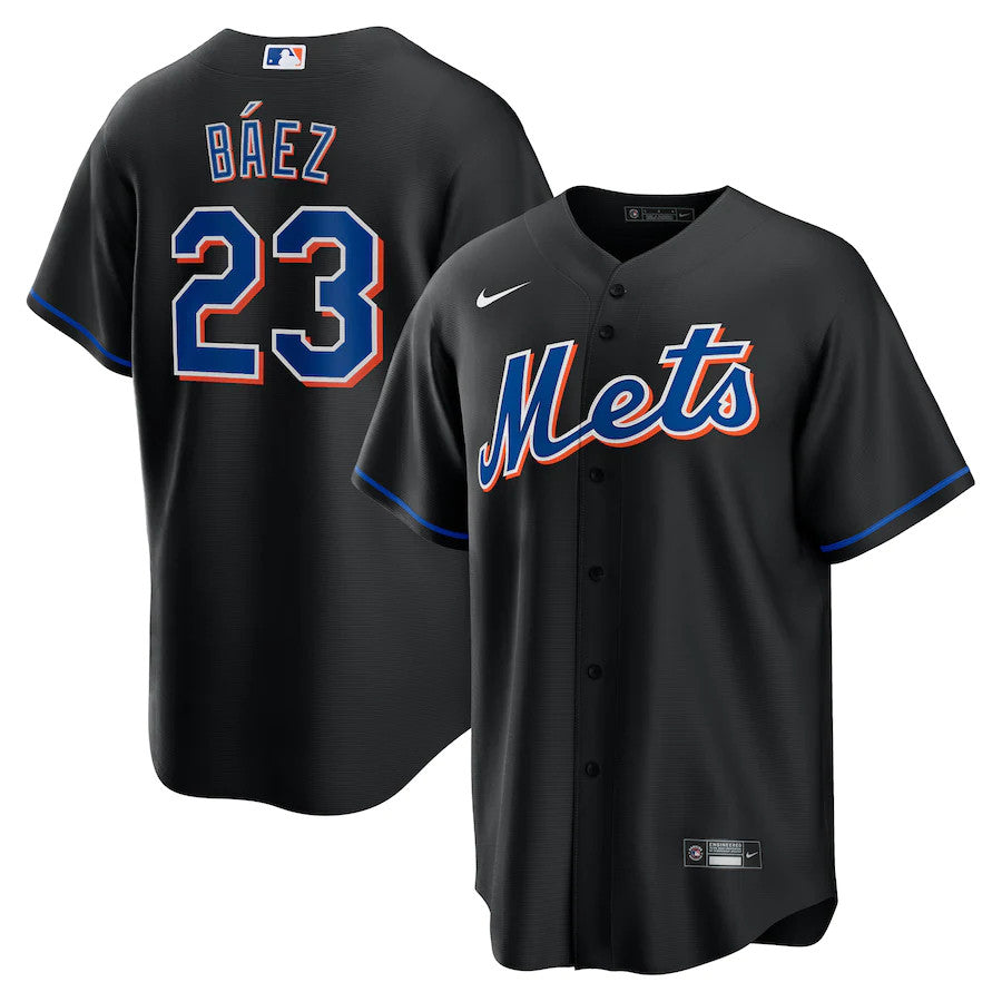 Javier Baez New York Mets black Alternate jersey