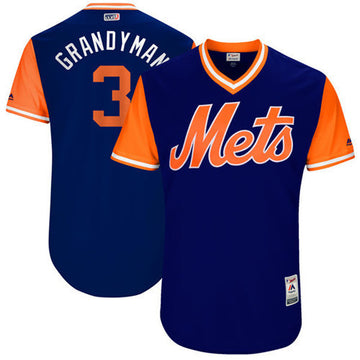 Curtis Granderson Grandyman Majestic New York Mets royal jersey
