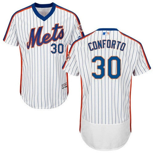 Michael Conforto New York Mets white Cooperstown jersey