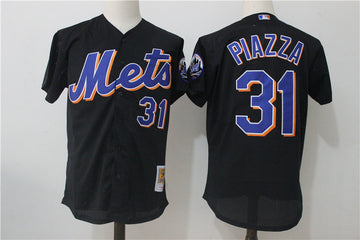 Mike Piazza New York Mets black Cooperstown jersey
