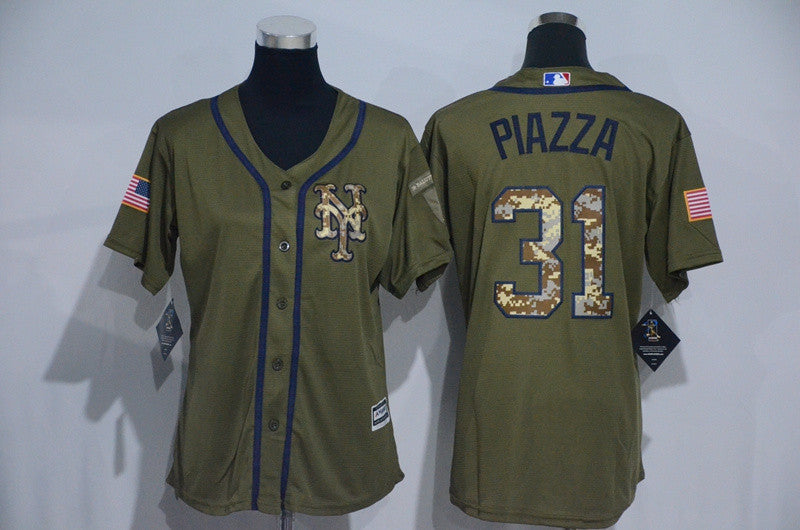 Mike Piazza New York Mets olive jersey