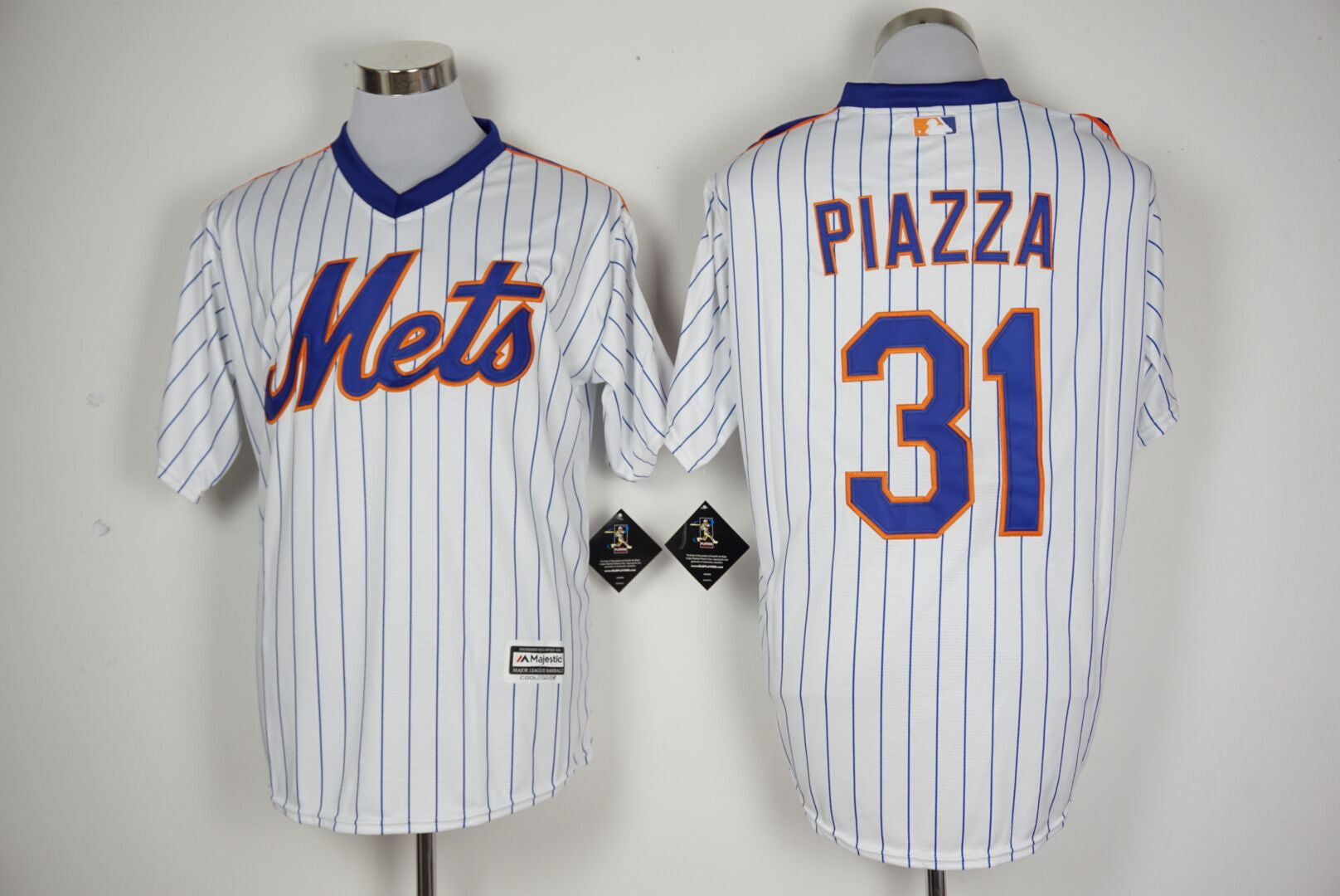 Mike Piazza New York Mets white Cooperstown jersey