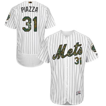 Mike Piazza New York Mets white Authentic jersey