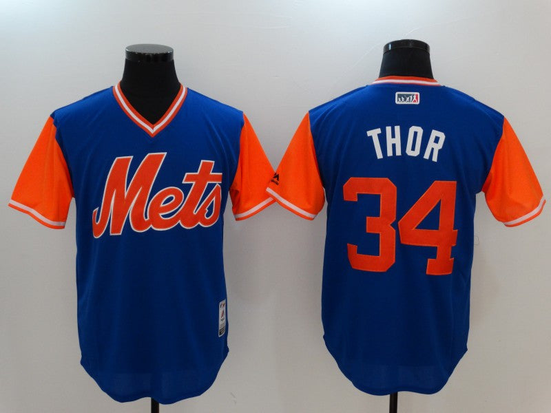 Noah Syndergaard Thor Majestic New York Mets royal jersey