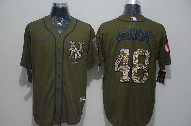 Jacob deGrom New York Mets olive jersey