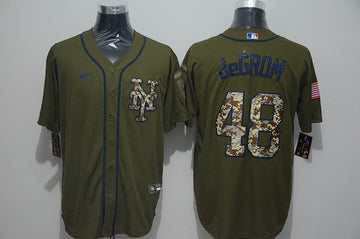 Jacob deGrom New York Mets olive jersey