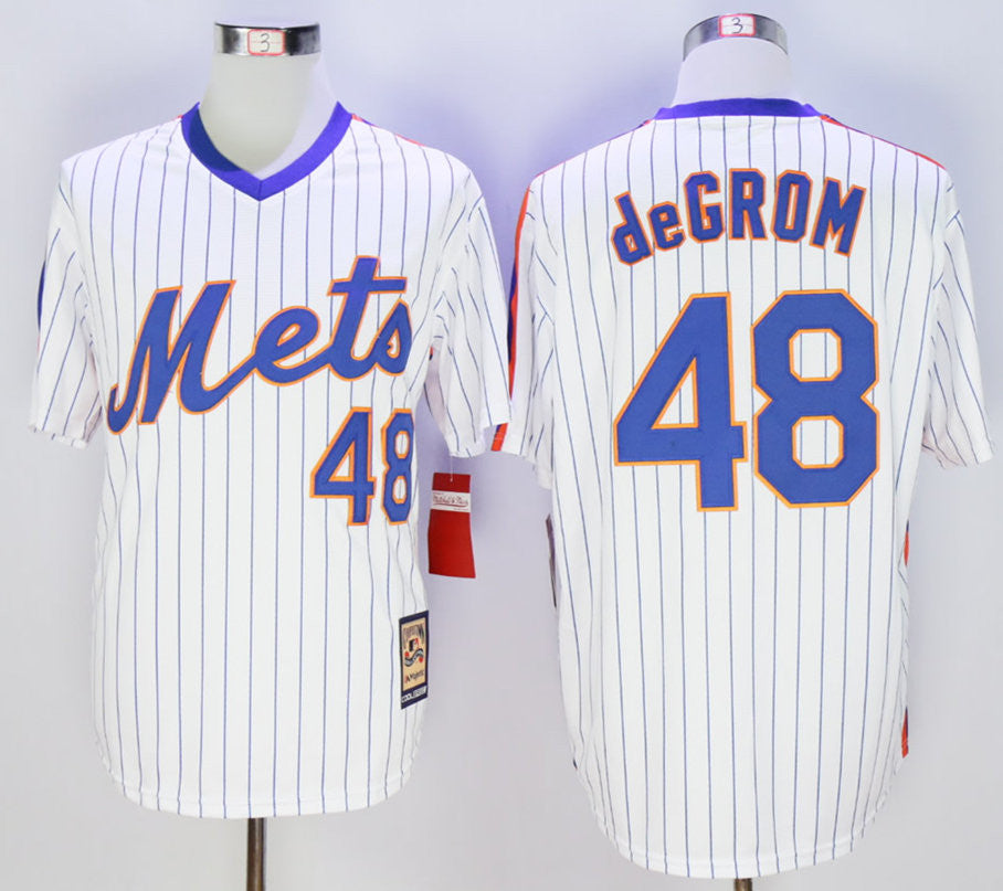 Jacob deGrom New York Mets white Cooperstown jersey